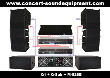 Nightclub Sound Equipment , 480W Full Range Compact Line Array Speaker With 1.4"+2x10" Neodymium Drivers